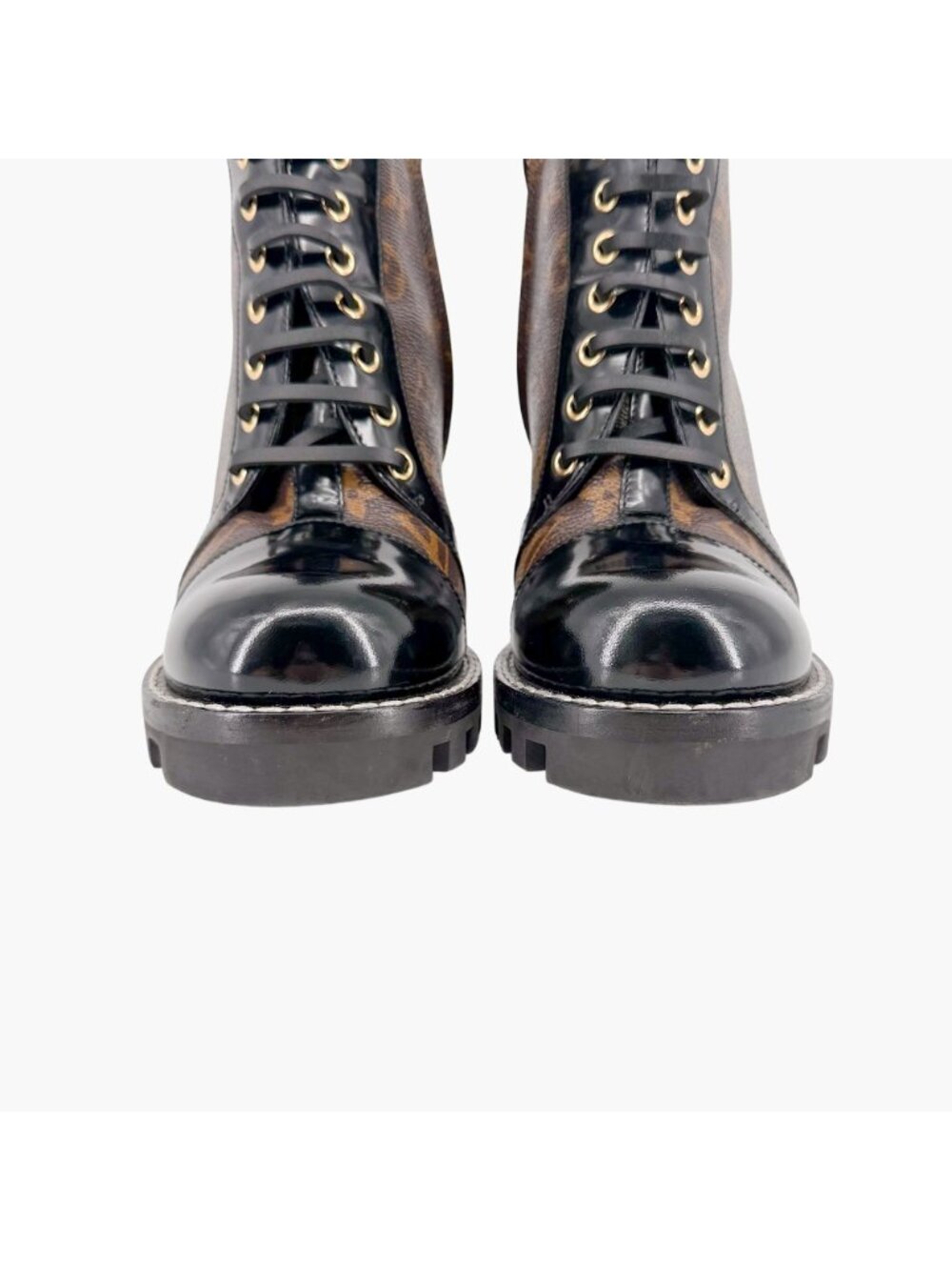 Louis Vuitton Star Trail Combat Boots LV Monogram Brown Size 38.5 US 8.5 Women's - Picture 5 of 15